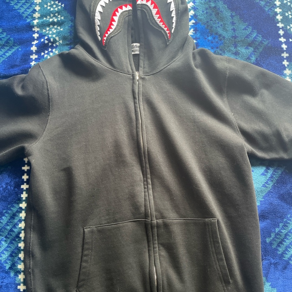 Bape Black Hoodie with shark Logo